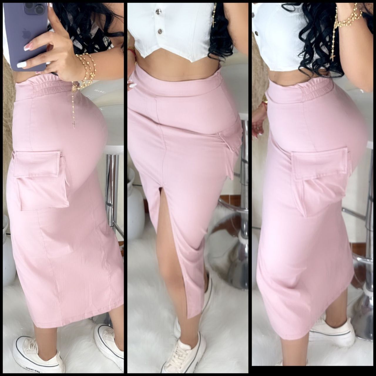 Falda Maxi Estilo Cargo